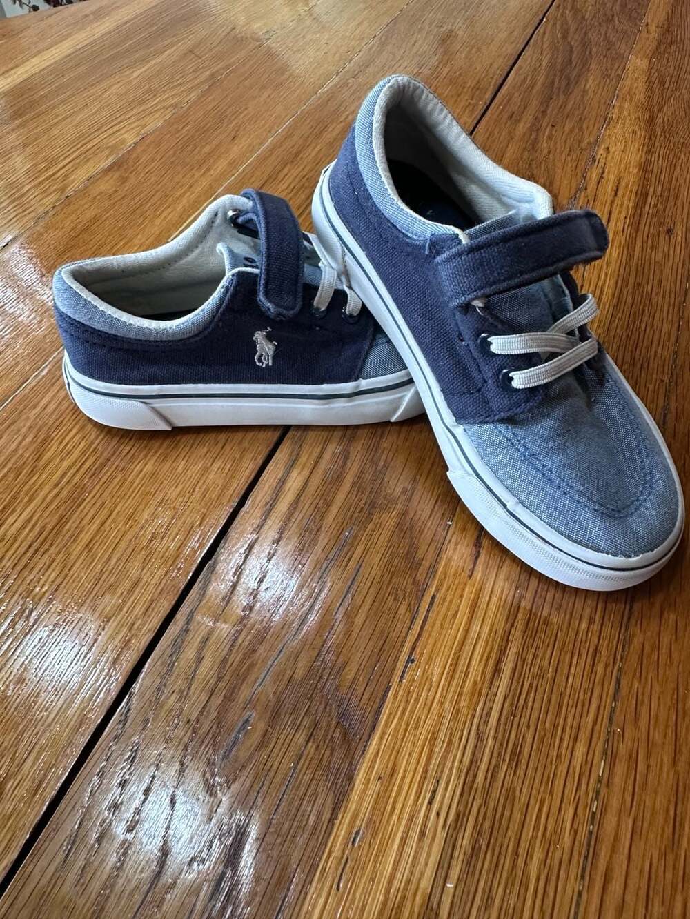 Polo Ralph Lauren Faxson X PS Size 10 Blue Canvas Sneakers